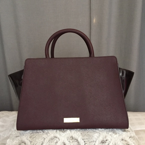 Authentic ZAC POSEN burgundy saffiano leather bag - Picture 4 of 8